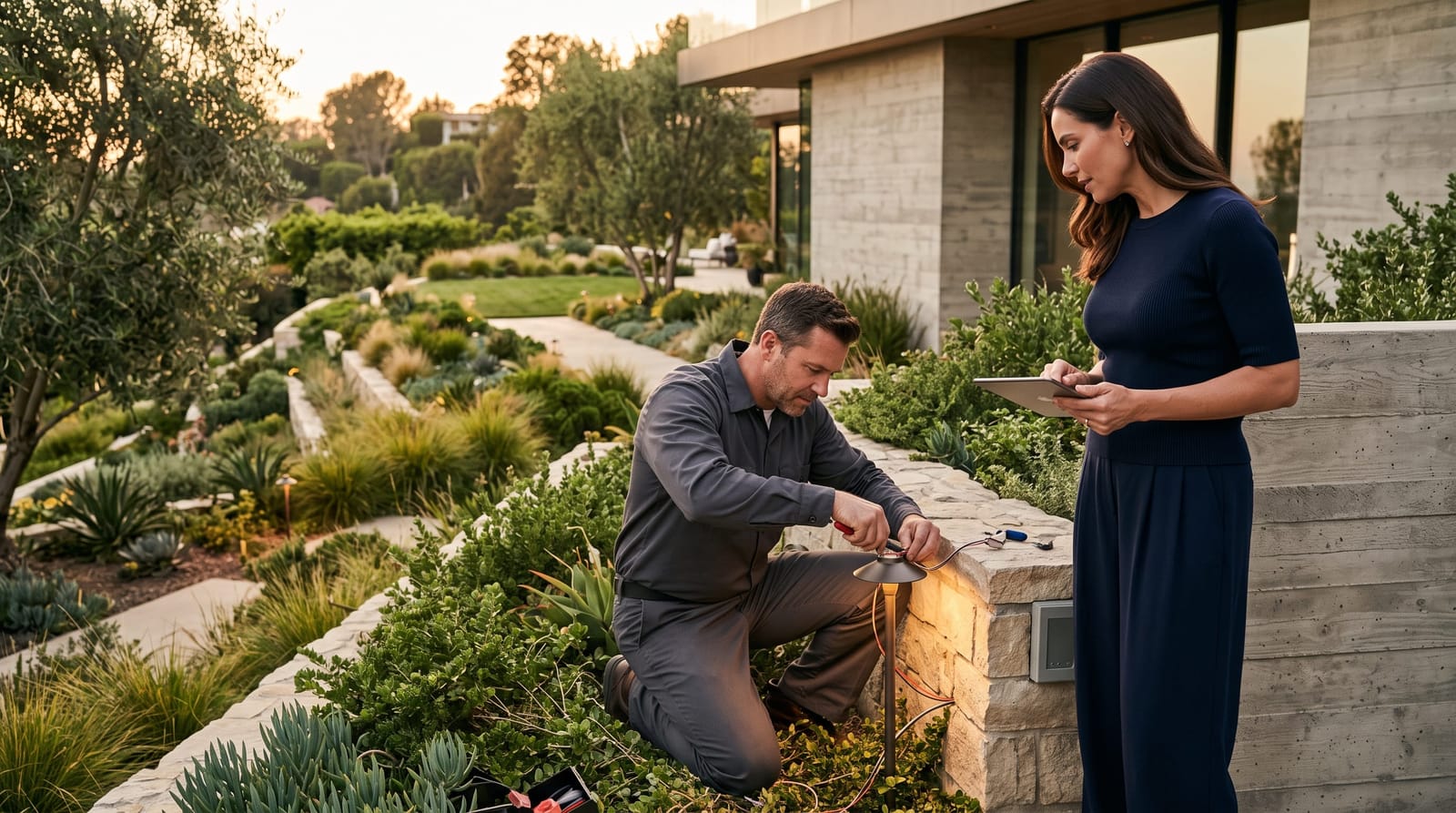Landscape and Pool Lighting Automation: How It Works on a Large Estate